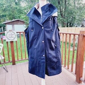 Coldwater Creek Lined Vest Inner Zip Outer Snap Trench  Style Plus Size 2X NWT